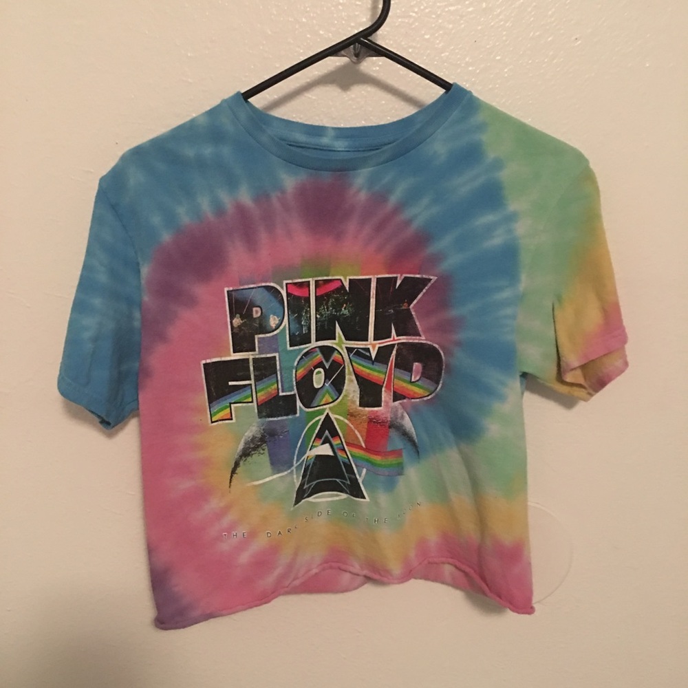 F21 Pink Floyd Tie Die Crop Top